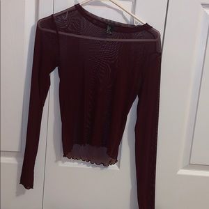 Forever 21 sheer maroon top